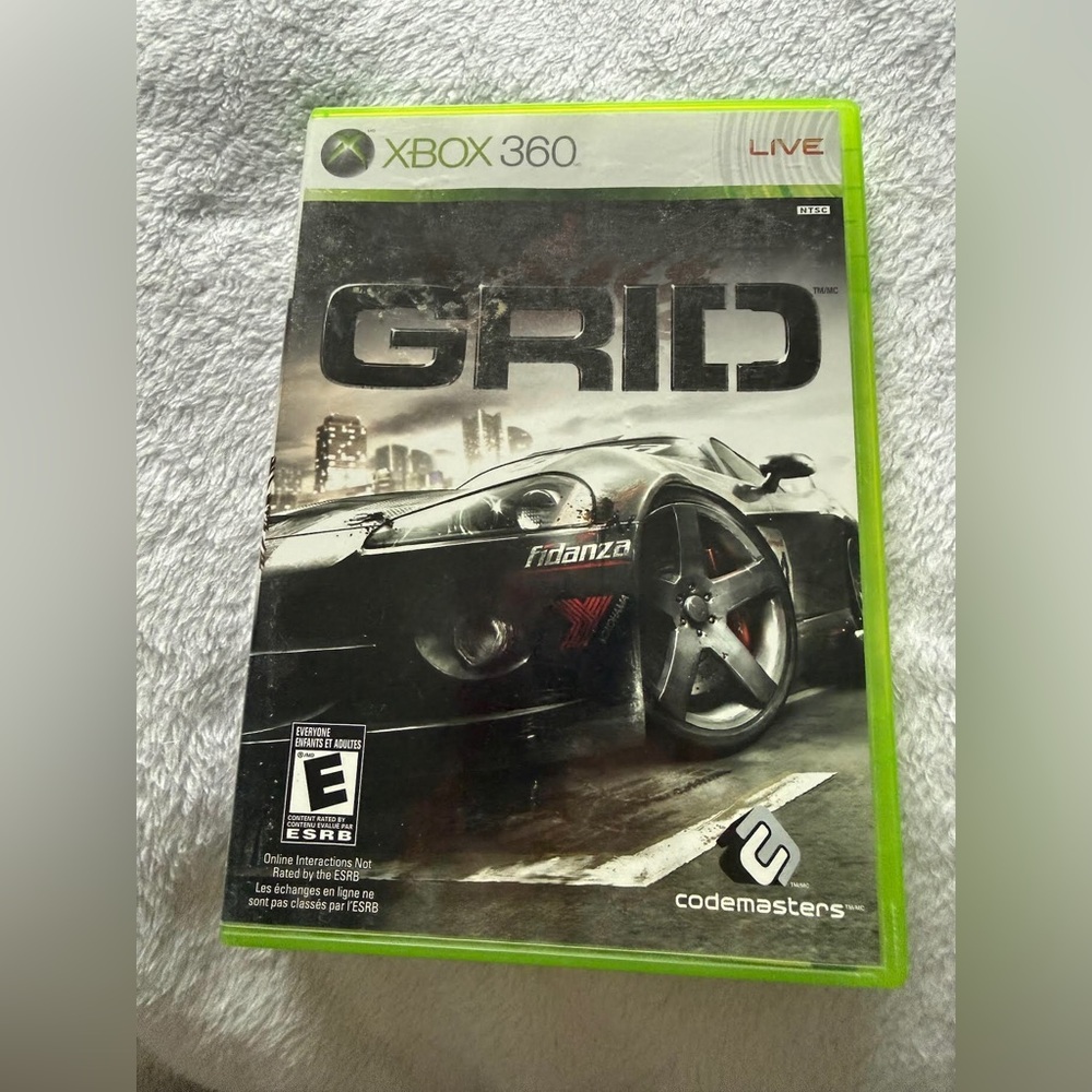 Microsoft Xbox 360 GRID Racing Game - Black & Lime Green Case